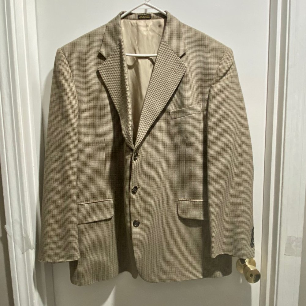 Vintage Stafford Wool Preppy Academia Minimalist Office Blazer Sport Jacket 46R